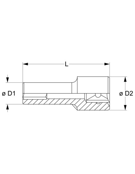 Chiave a bussola lunga esagonale 20 mm 3/8 Fervi bn4el020a