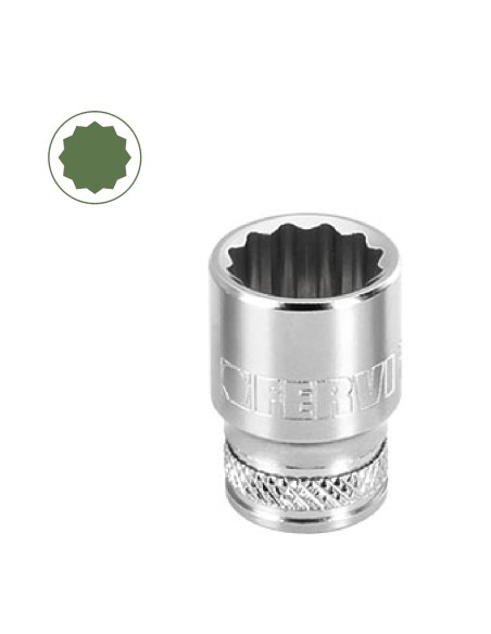 Chiave a bussola poligonale 20 mm 3/8 Fervi bn4p4n020a