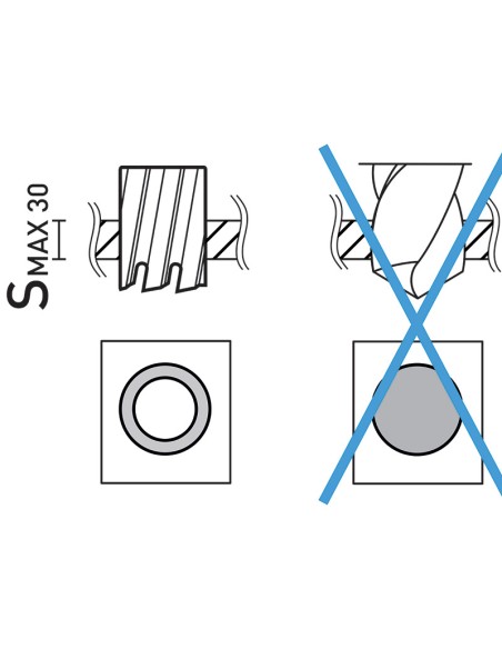 Sega a carotare lunga con attacco weldon diamentro 13 mm Fervi f002/13l