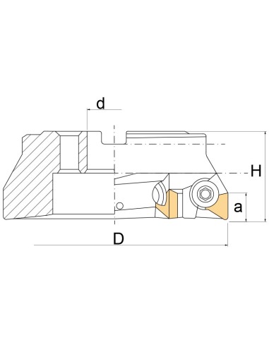 2 - Fraise a plaquette d'epaulement de 63 mm