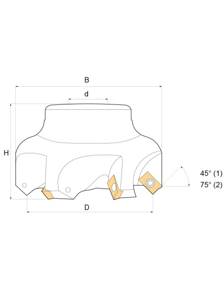 2 - Fraise de recuperation 63 mm 63mm recovery cutter Fervi f304/063