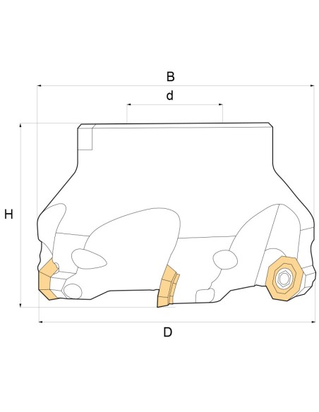 Fresa a inserto per spianatura 80 mm Fervi f308/80