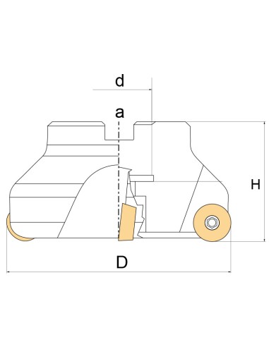 Fresa ad inserto per spianatura 100 mm Fervi f403/100