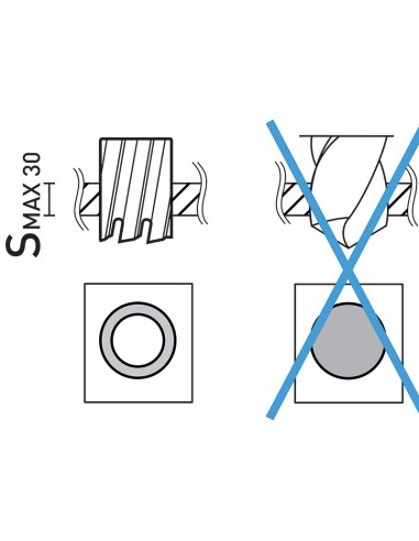 Sega a carotare lunga con attacco weldon diamentro 44 mm Fervi f002/44l