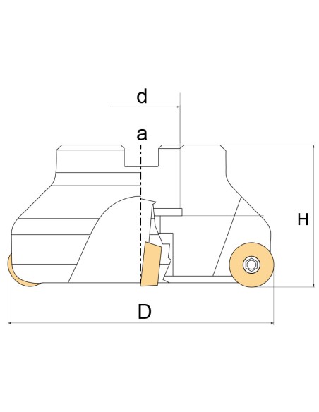 Fresa ad inserto per spianatura 63 mm Fervi f403/63