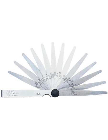 Serie 13 spessimetri inox a forma conica 005 - 100 mm Fervi fg01/ai