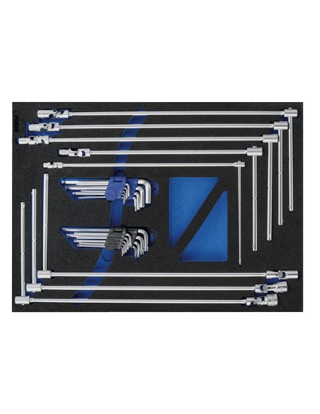 Serie chiavi a t con bussola 7-19 mm in termoformato morbido Fervi tm01/010