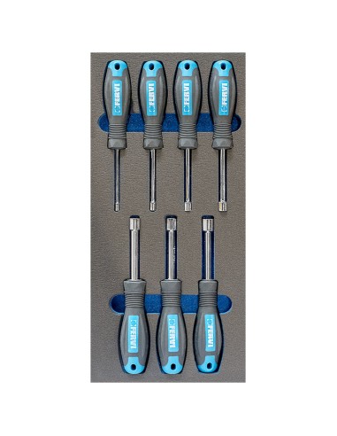 Serie 7 cacciaviti a bussola 55-13 mm in termoformato morbido Fervi tm01/027