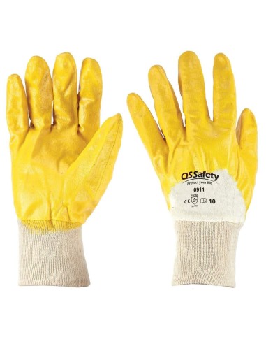 GANTS DE TRAVAIL SECURITÉ ENDUITS NBR JAUNE COTON JOSON 0911