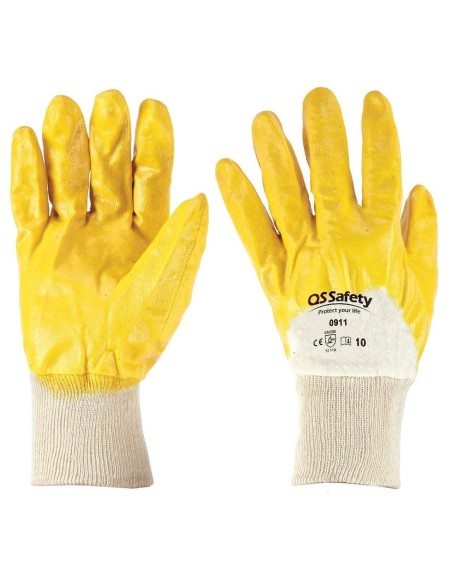 GANTS DE TRAVAIL SECURITÉ ENDUITS NBR JAUNE COTON JOSON 0911
