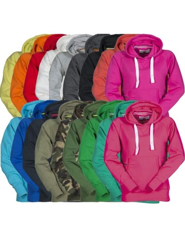 SWEAT SHIRT POUR FEMME AVEC CAPUCHE COTON MANCHE RAGLAN PAYPER ATLANTA+LADY