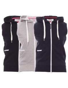 SWEATSHIRT GILET SANS MANCHES FEMME ZIP ENTI&Egrave;RE CAPUCHE COTON PAYPER BOXER+ LADY