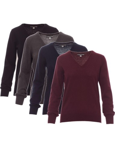 PULLOVER PULL COL V POUR FEMME COTON PAYPER BUSINESS LADY