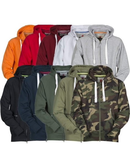 SWEAT-SHIRT POUR HOMME ZIP ENTIÈRE CAPUCHE COTON MANCHE RAGLAN PAYPER DALLAS+