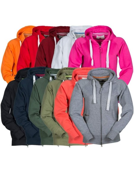 SWEATSHIRT POUR FEMME ZIP ENTIÈRE CAPUCHE COTON MANCHE RAGLAN PAYPER DALLAS+LADY