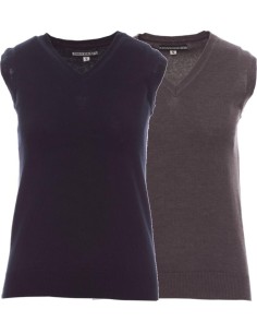 PULL SWEAT-SHIRT COL V SANS MANCHES POUR FEMME COTON PAYPER DESK LADY