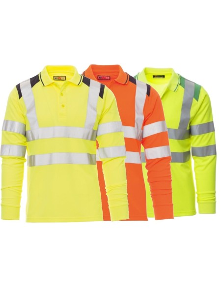 POLO MANCHES LONGUES HAUTE VISIBILITÈ BANDES RÈFLÈCHISSANTES PAYPER GUARD+WINTER
