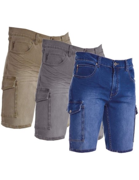 POUR HOMME BERMUDA DENIM JEAN PANTACOURT PANTALON COURT TRAVAIL PAYPER JEEP