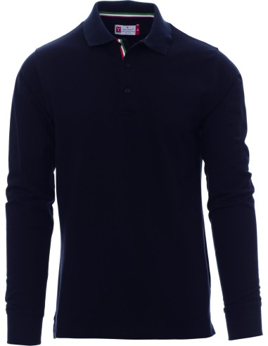 POLO &Agrave; MANCHES LONGUES AVEC BOUTONS HOMME 100% COTON PAYPER LONG NATION