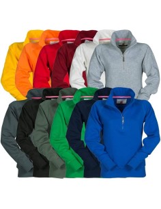 SWEAT SHIRT POUR FEMME DEMI ZIP COTON MANCHE RAGLAN PAYPER MIAMI+ LADY