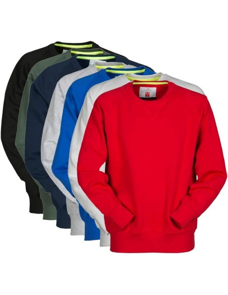 SWEAT SHIRT PULL ENCOLURE RAS DU COU POUR HOMME COTON RAGLAN PAYPER MISTRAL+