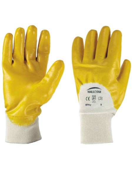 GANTS DE TRAVAIL SECURIT&Eacute; ENDUITS NBR JAUNE TIGER-MALLCOM MPKY