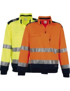 SWEAT-SHIRT POUR HOMME DEMI ZIP HAUTE VISIBILITÉ PAYPER VISION