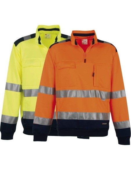 SWEAT-SHIRT POUR HOMME DEMI ZIP HAUTE VISIBILITÉ PAYPER VISION