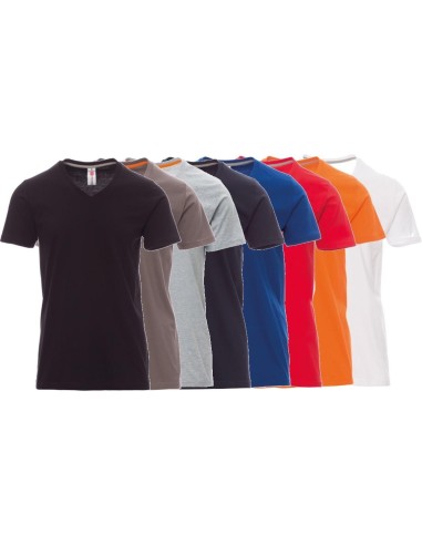 T-SHIRT COL V &Agrave; MANCHES COURTES HOMME 100% COTON PAYPER V-NECK