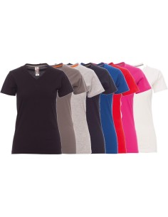 T-SHIRT COL V À MANCHES COURTES FEMME 100% COTON PAYPER V-NECK LADY