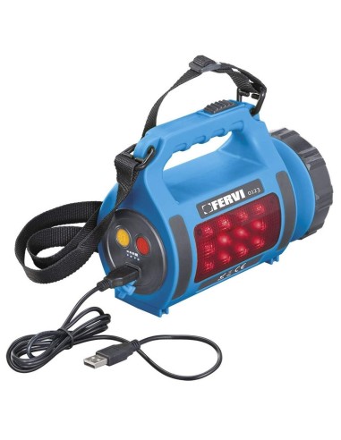 Lampe torche led portable rechargeable usb fervi 0123