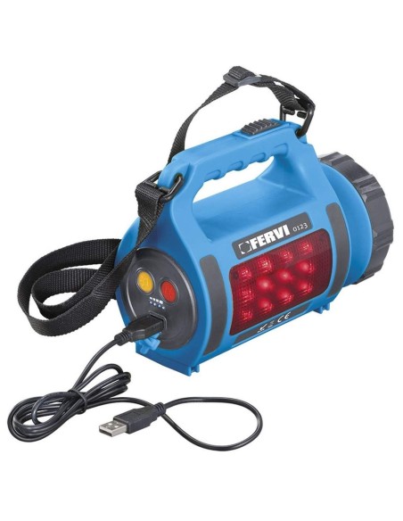 Lampe torche led portable rechargeable usb fervi 0123