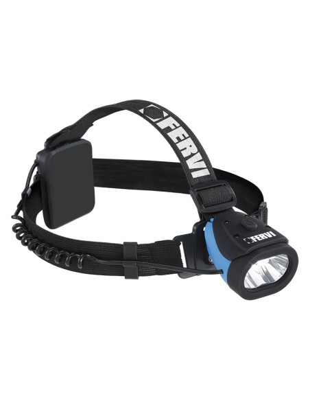 Lampe frontale elastique led casque 80lm fervi 0493/1