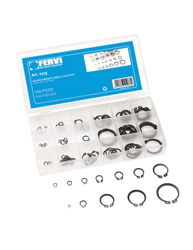 Assortiment 100 anneaux élastiques fervi 0179