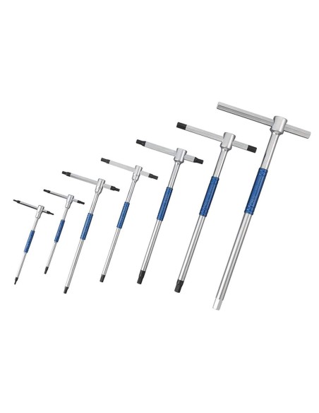 7 PIÈCES CLÉS HEXAGONALES EN T MÂLES 2 - 10 MM FERVI 0190