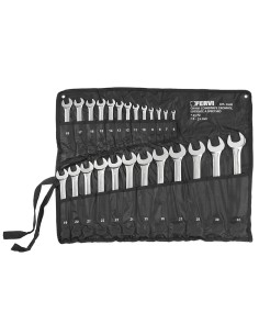 Coffre de jeu 25 pièces clé plate métrique chromé outil 6-32 mm fervi 0208