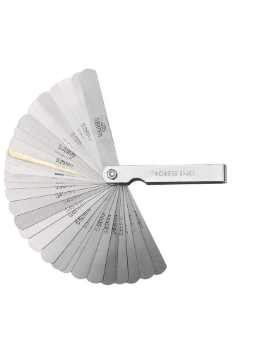 Jeu de cales jauge d'epaisseur 20 lames lamelles 0,05-1,00 fervi 0212