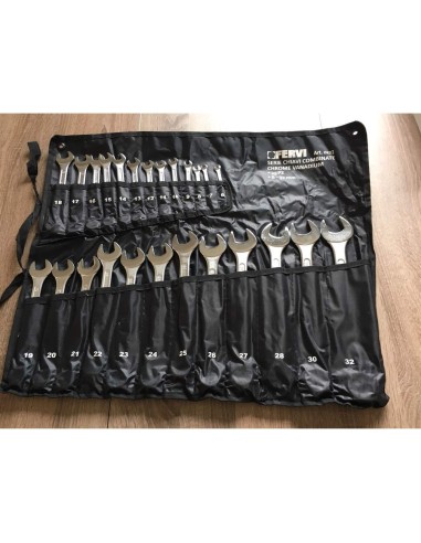Coffre de jeu 25 pièces clé plate métrique outil 6-32 mm fervi 0223