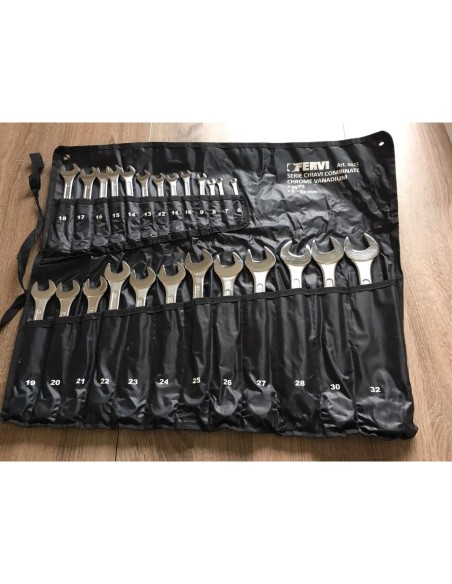 Coffre de jeu 25 pièces clé plate métrique outil 6-32 mm fervi 0223
