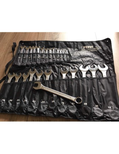 Coffre de jeu 25 pièces clé plate métrique outil 6-32 mm fervi 0223