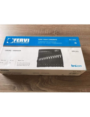 Coffre de jeu 25 pièces clé plate métrique outil 6-32 mm fervi 0223