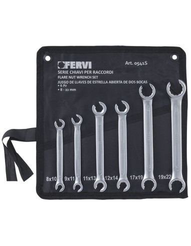 Clés pour raccord jeu de 6 pièces 8 - 22 mm fervi 0541s