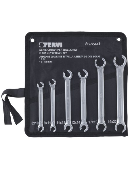 Clés pour raccord jeu de 6 pièces 8 - 22 mm fervi 0541s