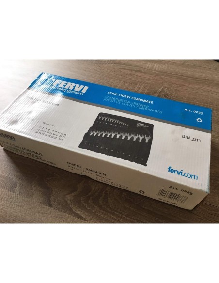 Coffre de jeu 25 pièces clé plate métrique outil 6-32 mm fervi 0223