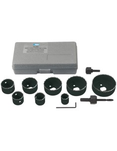 Coffret scie cloche pour bois + trou foret perceuse fervi 0238