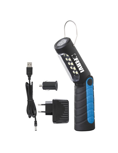 Lampe torche rechargeable à led de travail fervi 0597