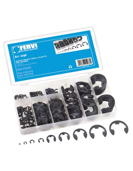 Assortiment 300 anneaux élastiques dehors fervi 0296