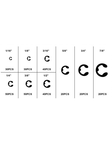 Assortiment 300 anneaux élastiques dehors fervi 0296