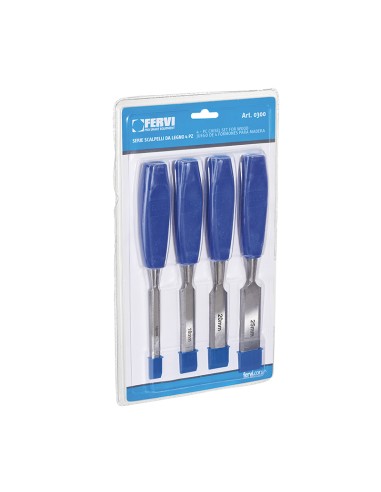 Jeu 4 gouges ciseaux outils a bois fervi 0300