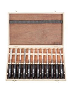 Coffre 12 gouges ciseaux outils a sculpter bois fervi 0306